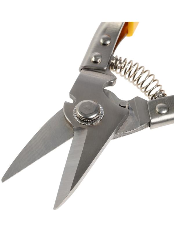 Ножницы по металлу ТУНДРА, авторазжим, пластиковые рукоятки, правый рез, 225 мм