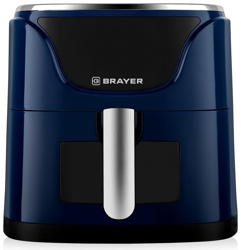 Аэрогриль BRAYER 2036BR, 5 литров, 1500 Вт, 7 программ, 200°С, LCD-дисплей, таймер, решётка, синий