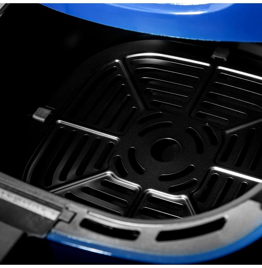 Аэрогриль BRAYER 2036BR, 5 литров, 1500 Вт, 7 программ, 200°С, LCD-дисплей, таймер, решётка, синий