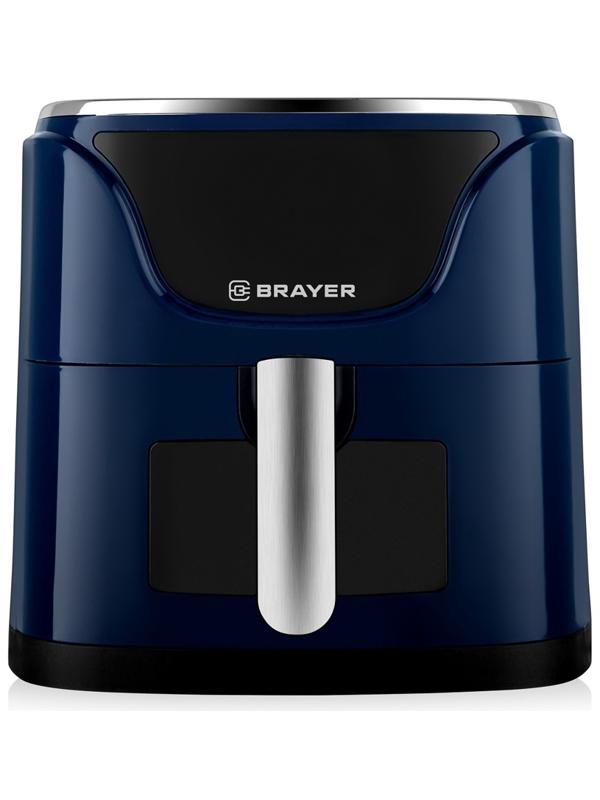 Аэрогриль BRAYER 2036BR, 5 литров, 1500 Вт, 7 программ, 200°С, LCD-дисплей, таймер, решётка, синий