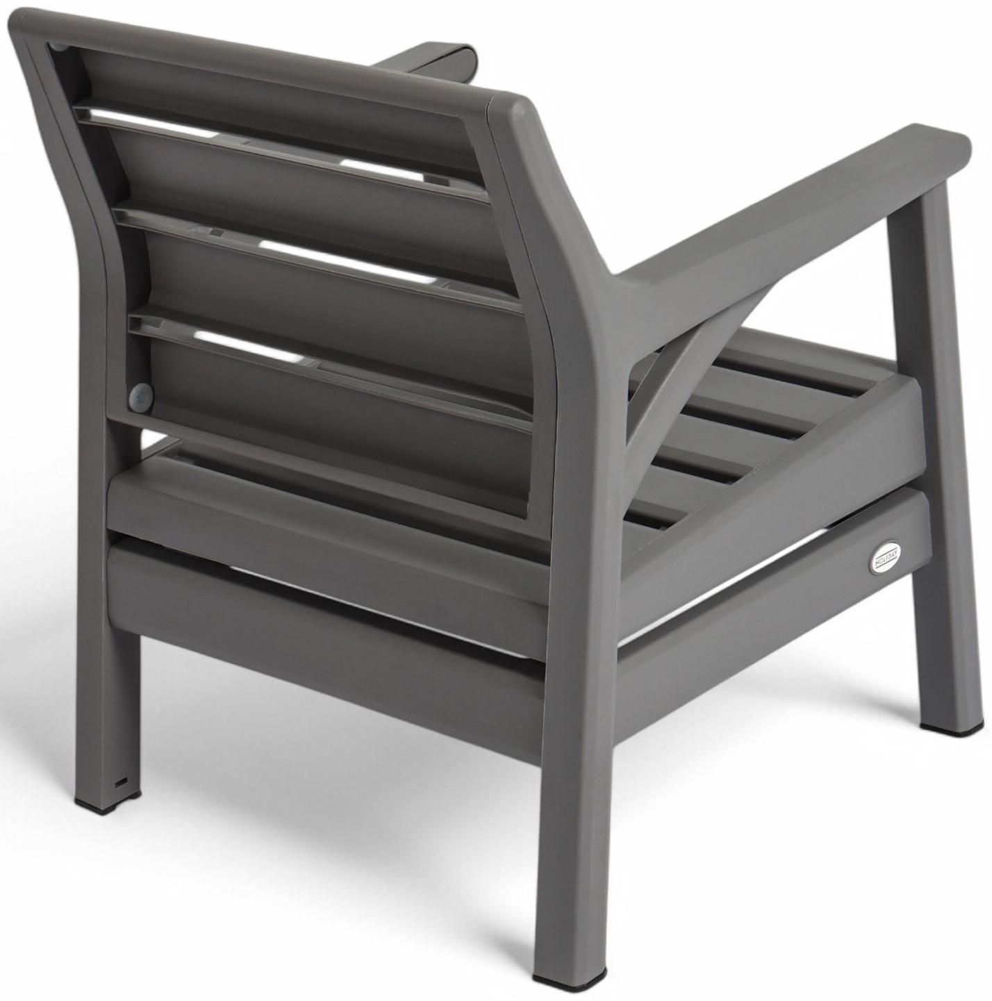 Набор садовой мебели «Евпатория»: 2 кресла 66×65×79 см, стол 79×55×38 см, диван 124×65×79 см, серый