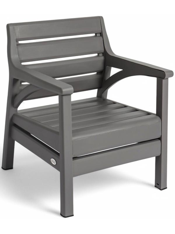 Набор садовой мебели «Евпатория»: 2 кресла 66×65×79 см, стол 79×55×38 см, диван 124×65×79 см, серый