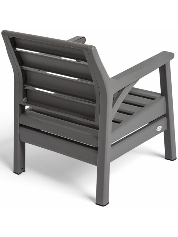 Набор садовой мебели «Евпатория»: 2 кресла 66×65×79 см, стол 79×55×38 см, диван 124×65×79 см, серый