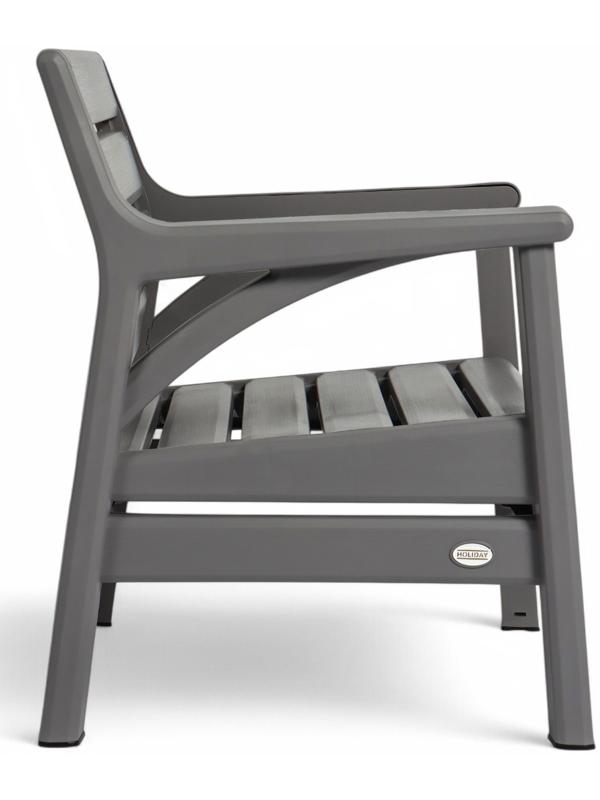 Набор садовой мебели «Евпатория»: 2 кресла 66×65×79 см, стол 79×55×38 см, диван 124×65×79 см, серый