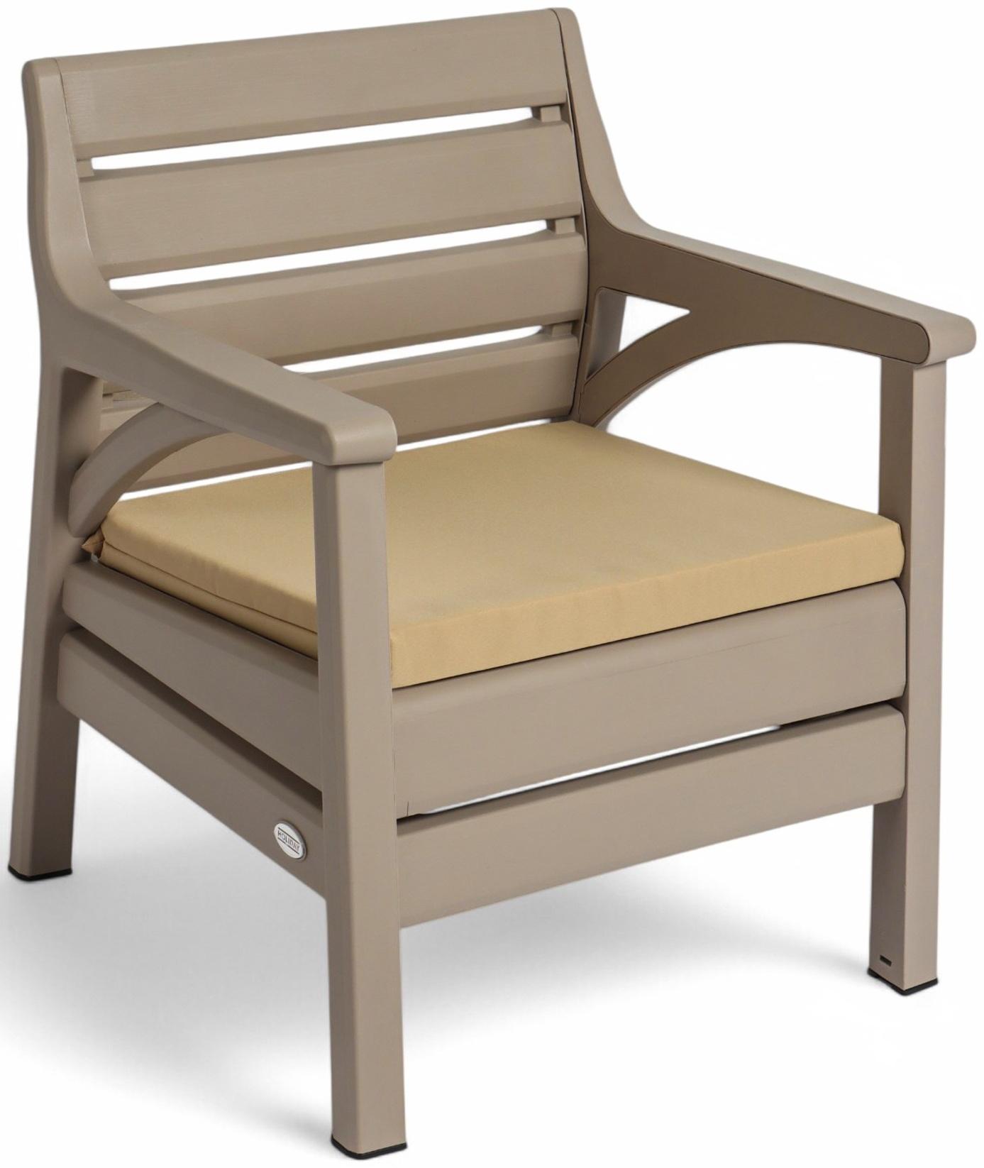 Набор садовой мебели «Евпатория»: 2 кресла 66×65×79 см, стол 79×55×38 см, диван 190×65×79 см, бежевый