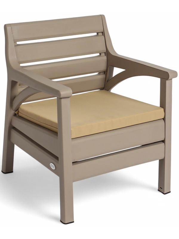 Набор садовой мебели «Евпатория»: 2 кресла 66×65×79 см, стол 79×55×38 см, диван 190×65×79 см, бежевый