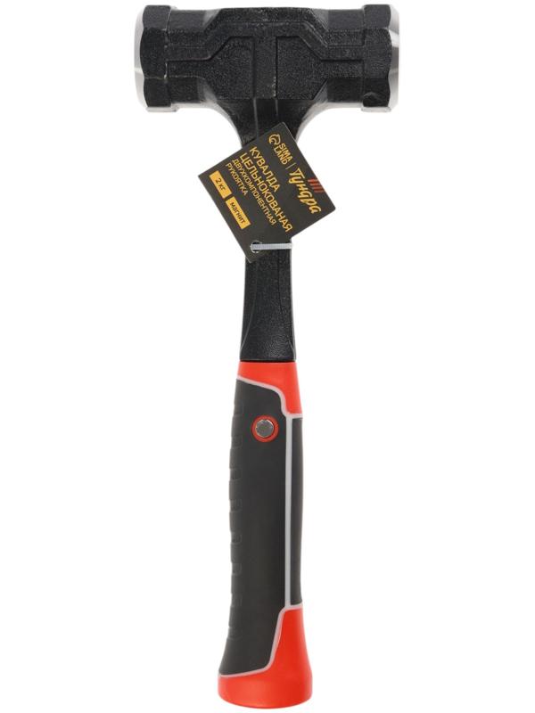 Кувалда ТУНДРА ПРОФИ, цельнокованая, двухкомпонентная рукоятка, магнит, 2 кг