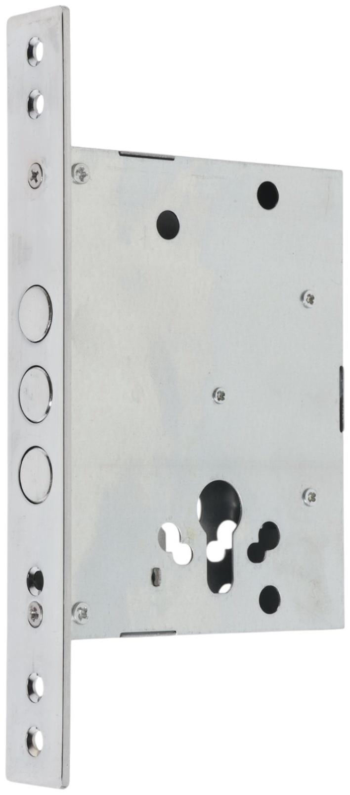 Корпус замка LOCKLAND для металлических дверей, без цилиндрового механизма, хром
