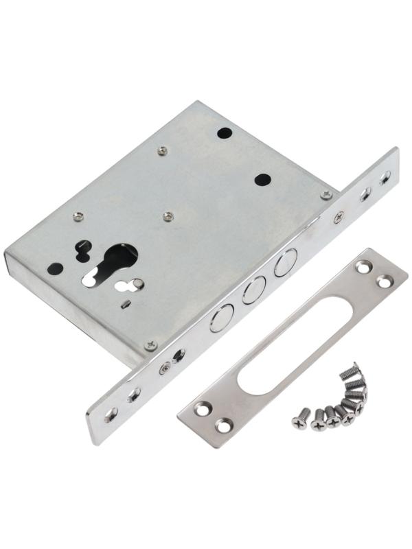 Корпус замка LOCKLAND для металлических дверей, без цилиндрового механизма, хром