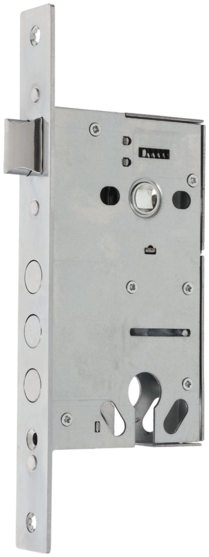 Корпус замка LOCKLAND для металлических дверей, без цилиндрового механизма, хром