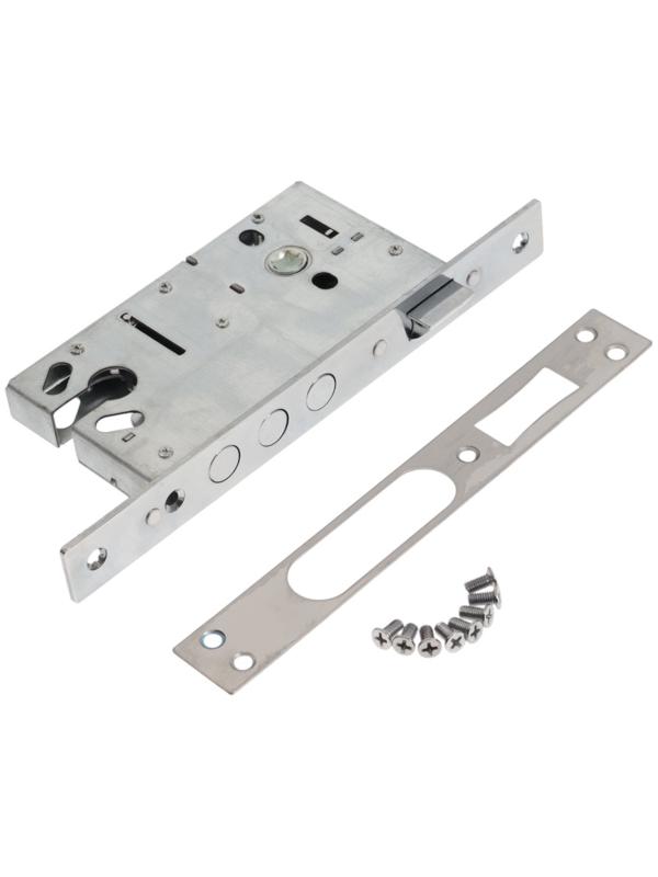 Корпус замка LOCKLAND для металлических дверей, без цилиндрового механизма, хром