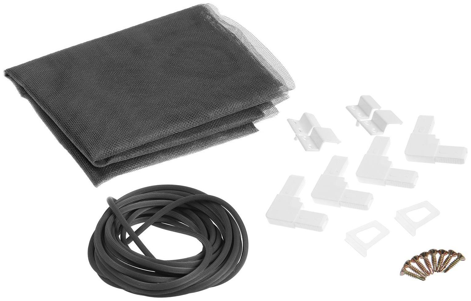 Набор для ремонта оконной москитной сетки ТУНДРА, сетка 2×1.4 м