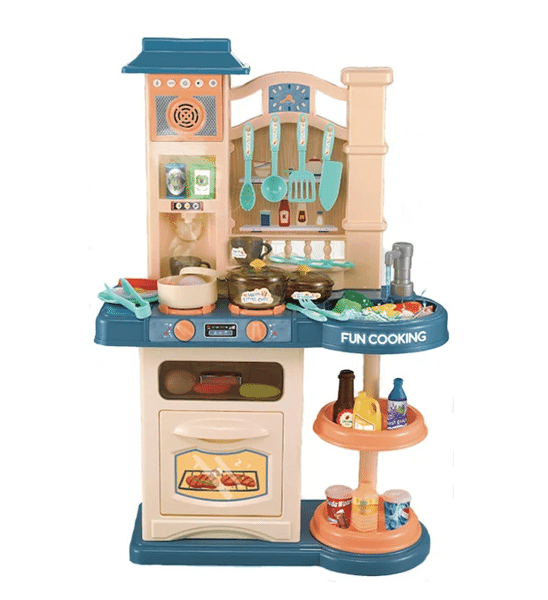 Детская игровая интерактивная кухня с водой, с холодным паром, вытяжкой, 39 аксессуаров, высота 76 см. Д838А / FUN COOCING