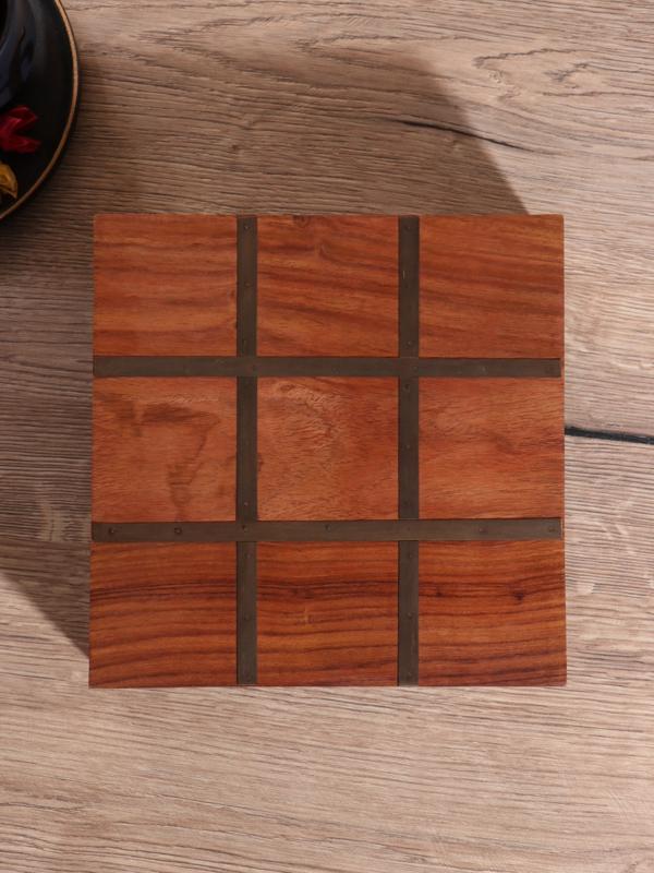 Настольная игра «Крестики-нолики», 20×20 см, манговое дерево, алюминий