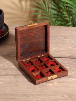 Настольная игра «Крестики-нолики», 10×10 см, дерево шишам, смола