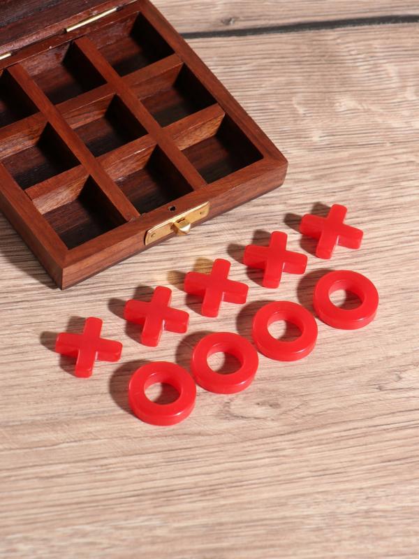 Настольная игра «Крестики-нолики», 10×10 см, дерево шишам, смола