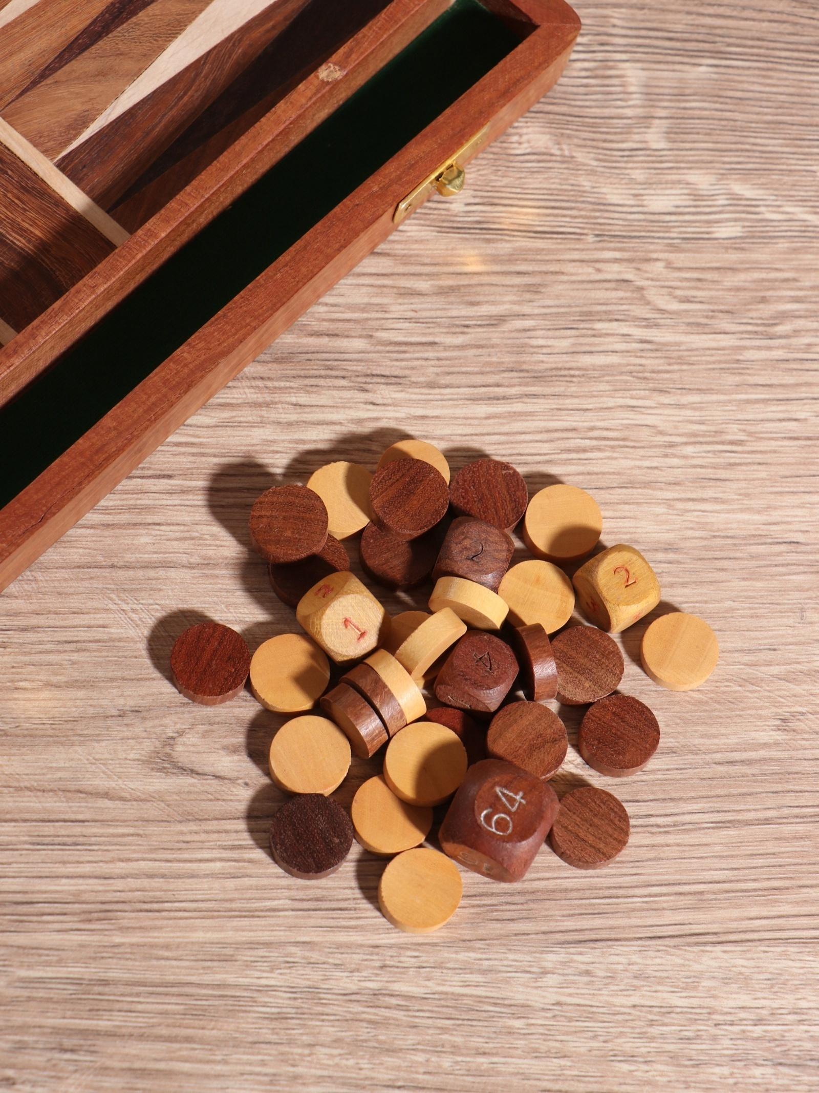 Нарды, 24.5×15×3.5 см, дерево шишам, латунь