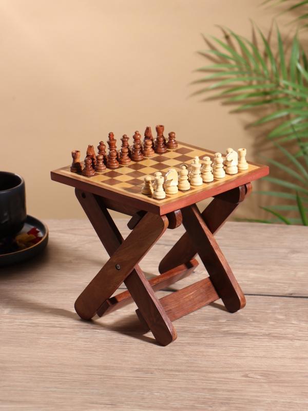 Шахматный столик складной, 15.5×20×4.5 см, дерево шишам