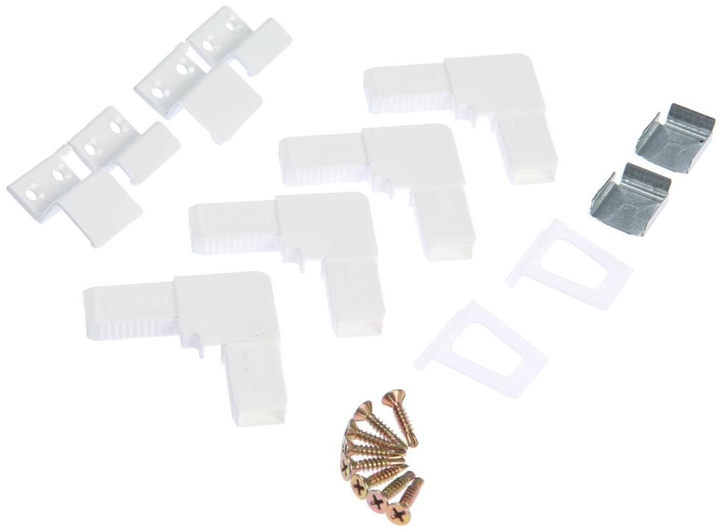 Москитная сетка на окна ТУНДРА для сам. сборки, до 2 м, сетка 1.2×1.4 м, профиль 2×2 м, белый