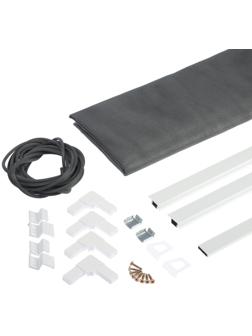 Москитная сетка на окна ТУНДРА для сам. сборки, до 2 м, сетка 1.2×1.4 м, профиль 2×2 м, белый