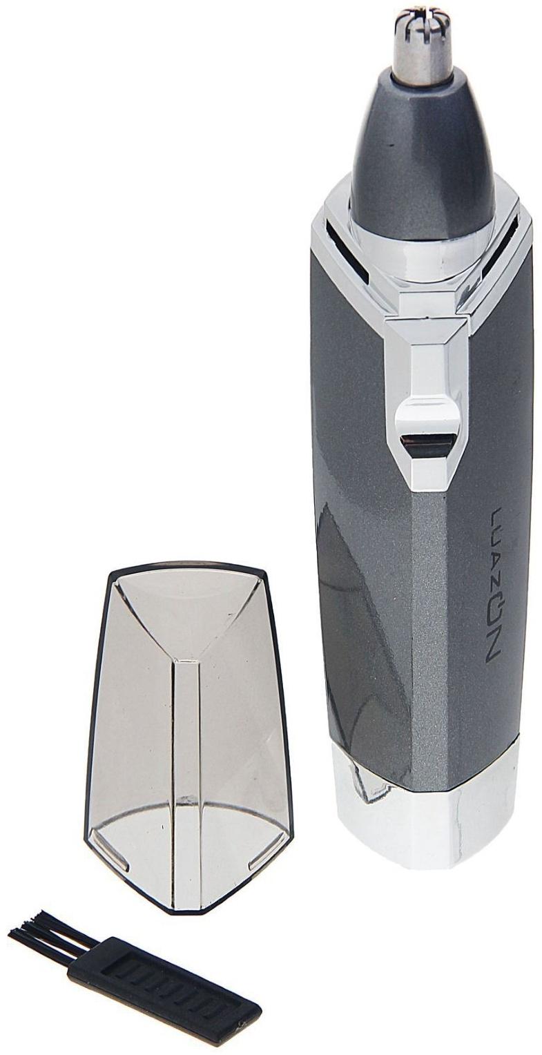 Триммер для волос Luazon LTRI-01, для носа и ушей, от батареек 1хАА, серый
