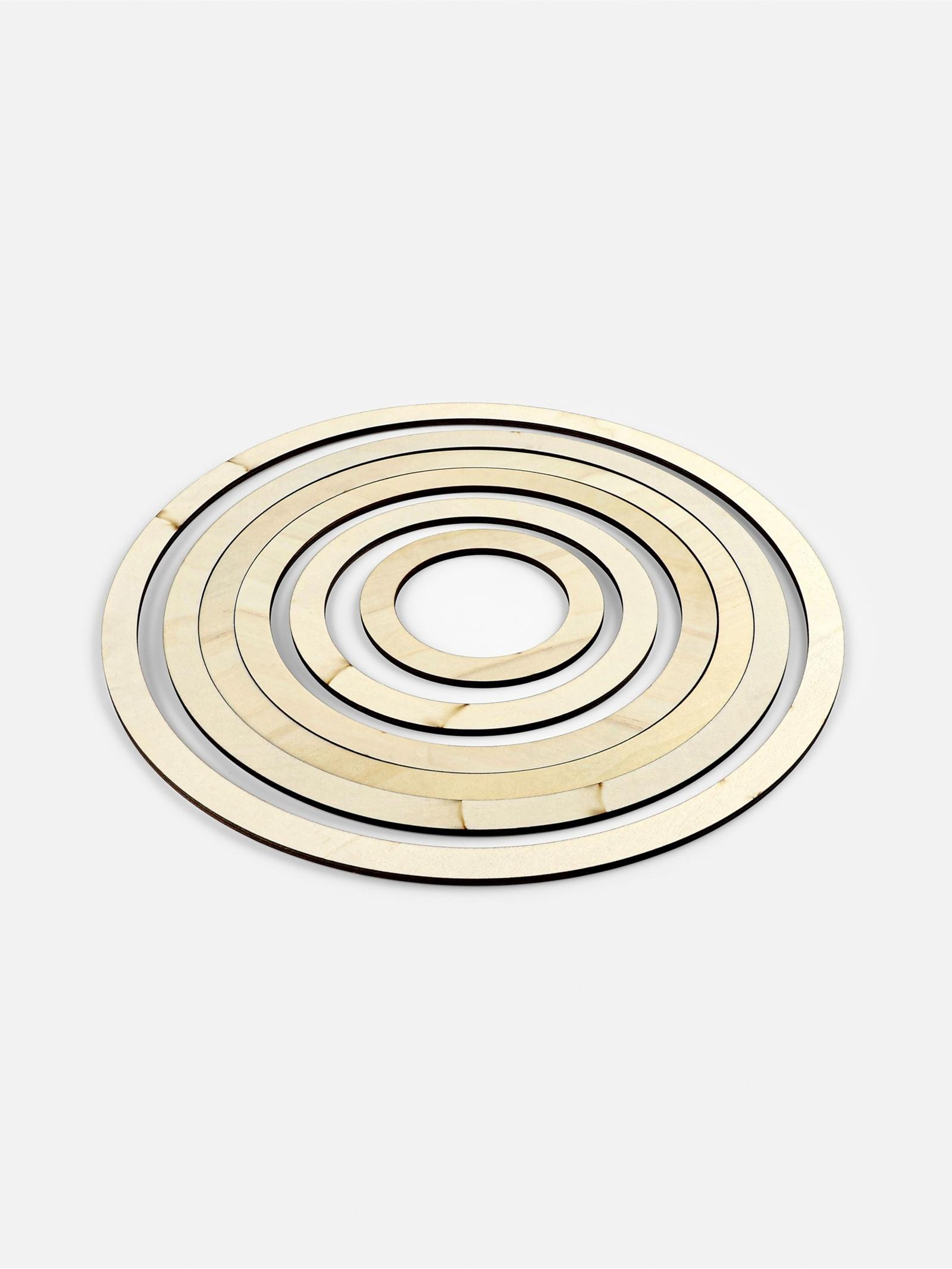 Набор основ для макраме, круглых, 6 шт., 4 мм, d=10/15/19.5/22.5/25.5/30 см