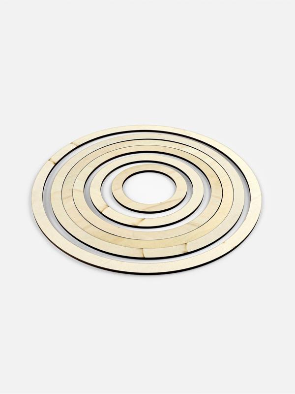 Набор основ для макраме, круглых, 6 шт., 4 мм, d=10/15/19.5/22.5/25.5/30 см