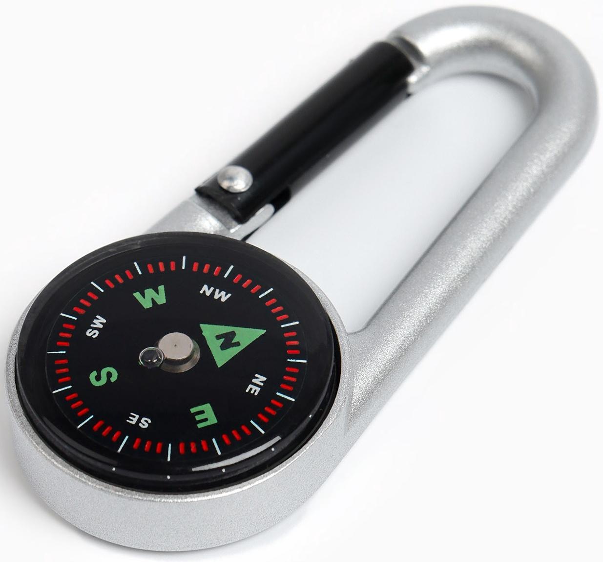 Компас с карабином C27, d=3 см, металлический