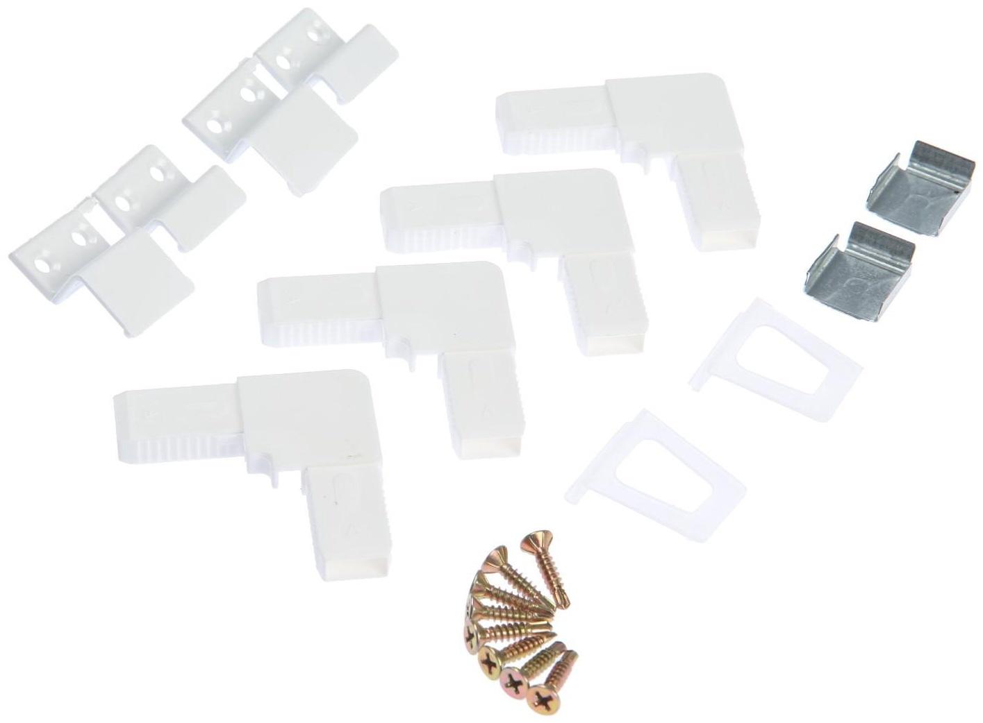 Москитная сетка на окна ТУНДРА для сам. сборки, до 2 м, сетка 2.15×1.4 м, профиль 3×2 м, белый