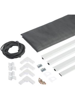 Москитная сетка на окна ТУНДРА для сам. сборки, до 2 м, сетка 2.15×1.4 м, профиль 3×2 м, белый