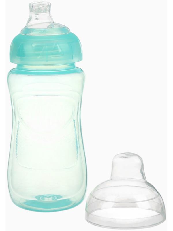 Поильник детский с мягким носиком, 300 мл., бирюзовый, +9 мес