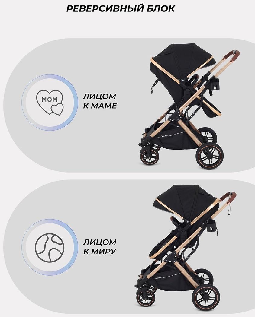 Коляска - трансформер детская RANT basic PULSAR GOLD (2в1) RA160, черный