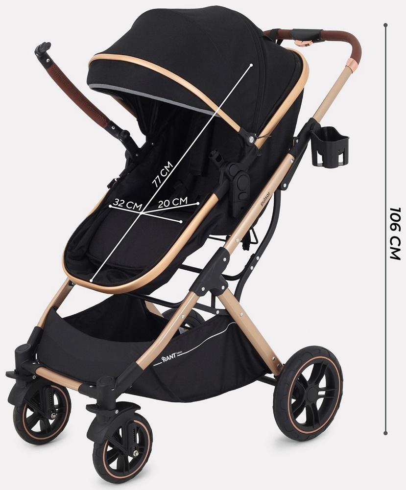 Коляска - трансформер детская RANT basic PULSAR GOLD (2в1) RA160, черный