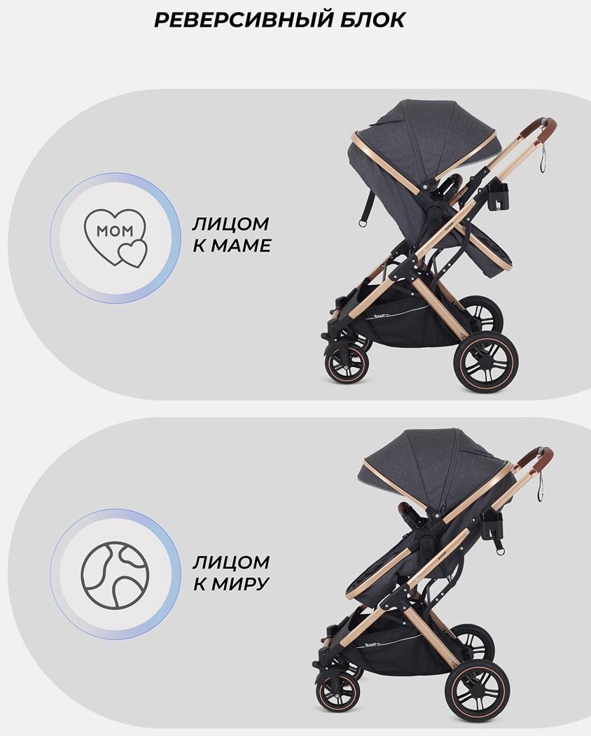Коляска - трансформер детская RANT basic PULSAR GOLD (2в1) RA160, серый
