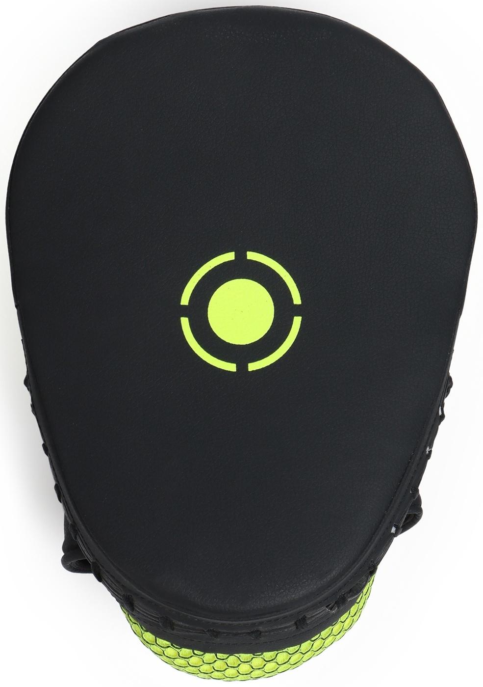 Лапы боксерские изогнутые FIGHT EMPIRE, CLASSIC, ПУ, чёрные, жёлтые, пара