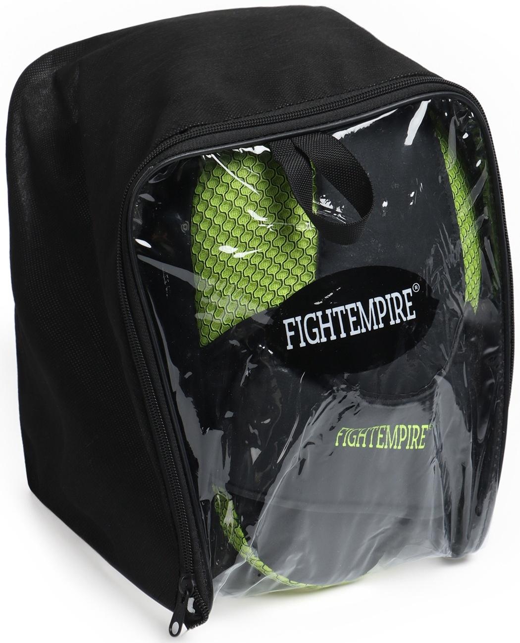 Лапы боксерские изогнутые FIGHT EMPIRE, CLASSIC, ПУ, чёрные, жёлтые, пара