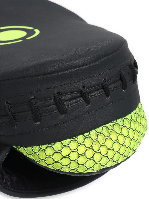 Лапы боксерские изогнутые FIGHT EMPIRE, CLASSIC, ПУ, чёрные, жёлтые, пара