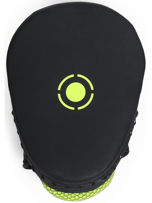 Лапы боксерские изогнутые FIGHT EMPIRE, CLASSIC, ПУ, чёрные, жёлтые, пара