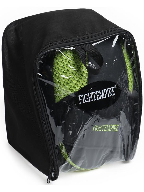 Лапы боксерские изогнутые FIGHT EMPIRE, CLASSIC, ПУ, чёрные, жёлтые, пара