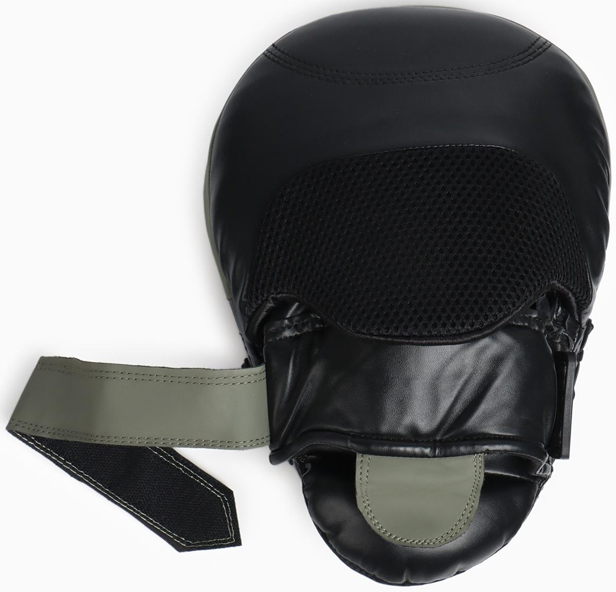 Лапы боксёрские изогнутые FIGHT EMPIRE, GEL-TECH, ПУ, пара, чёрный, зелёный