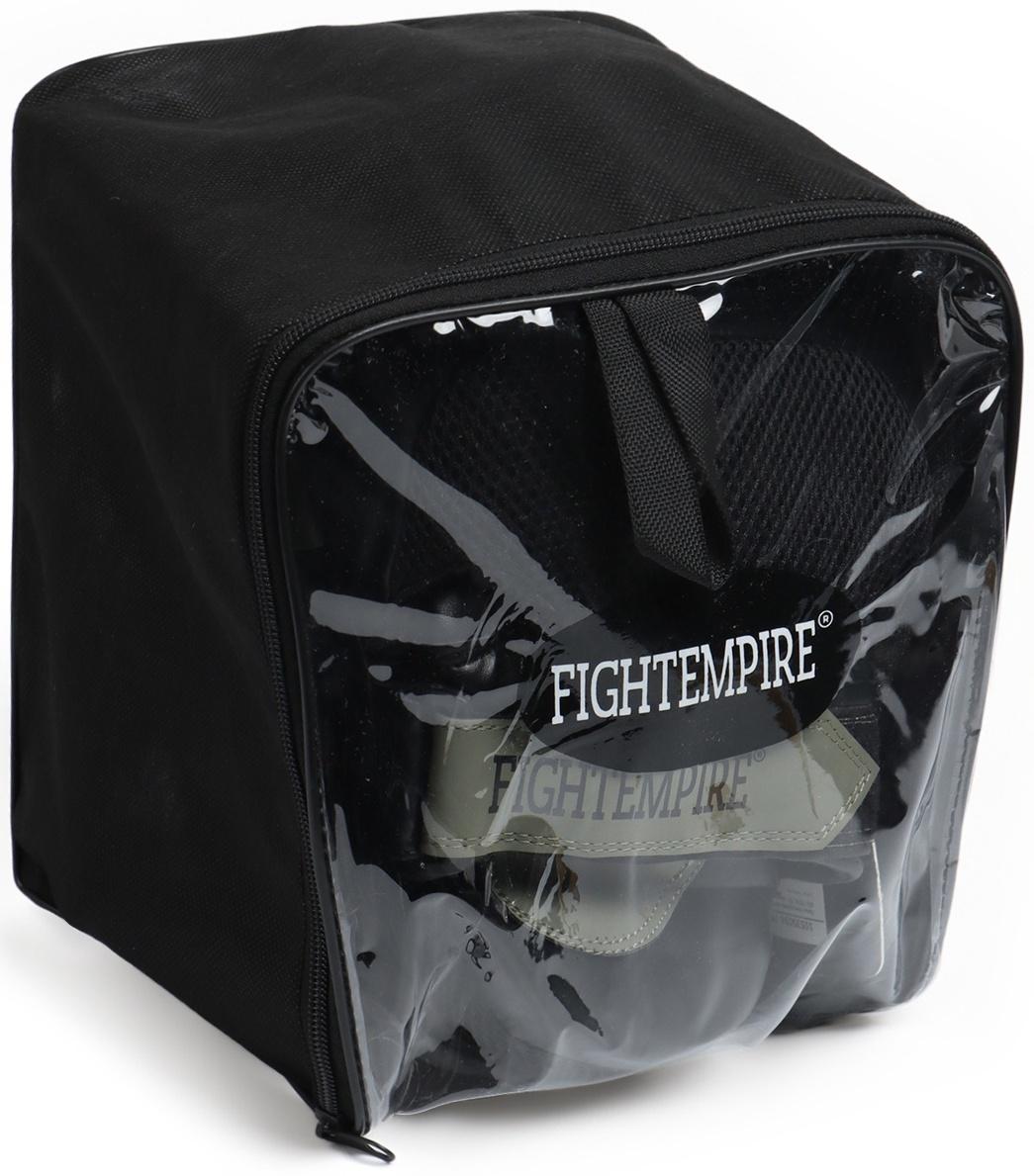 Лапы боксёрские изогнутые FIGHT EMPIRE, GEL-TECH, ПУ, пара, чёрный, зелёный