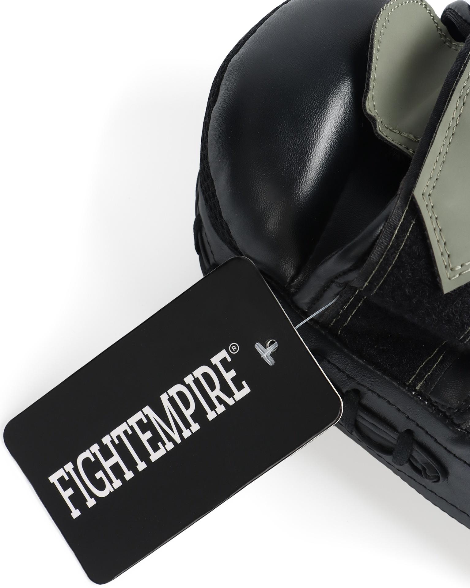 Лапы боксёрские изогнутые FIGHT EMPIRE, GEL-TECH, ПУ, пара, чёрный, зелёный