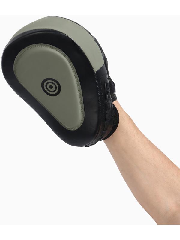 Лапы боксёрские изогнутые FIGHT EMPIRE, GEL-TECH, ПУ, пара, чёрный, зелёный