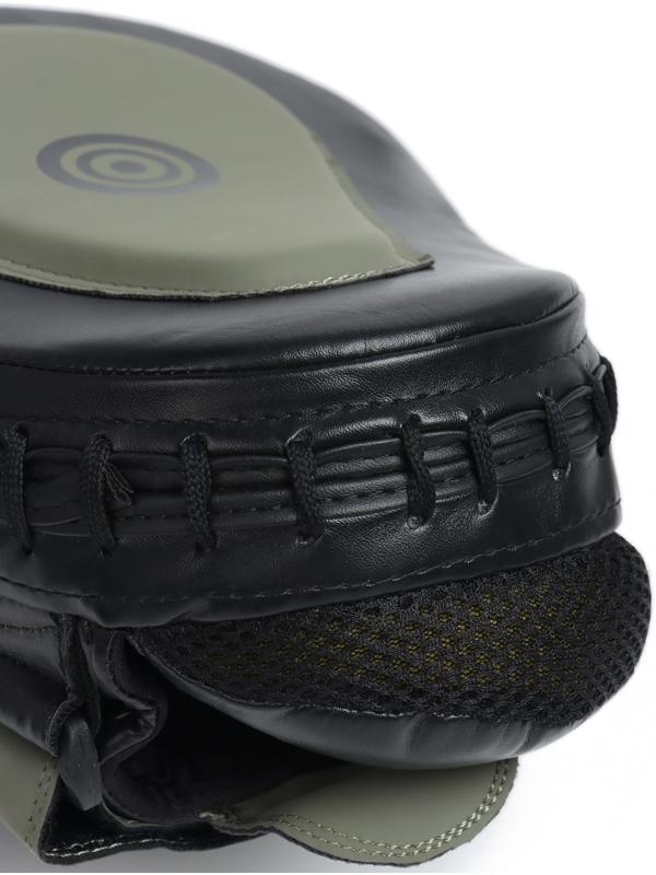 Лапы боксёрские изогнутые FIGHT EMPIRE, GEL-TECH, ПУ, пара, чёрный, зелёный