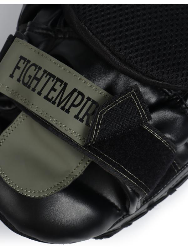 Лапы боксёрские изогнутые FIGHT EMPIRE, GEL-TECH, ПУ, пара, чёрный, зелёный