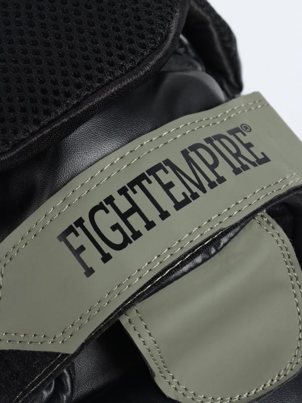 Лапы боксёрские изогнутые FIGHT EMPIRE, GEL-TECH, ПУ, пара, чёрный, зелёный