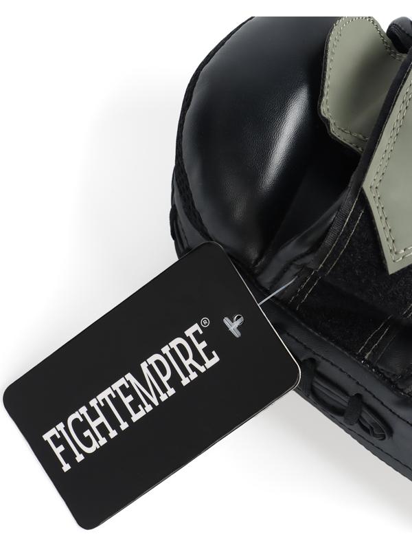 Лапы боксёрские изогнутые FIGHT EMPIRE, GEL-TECH, ПУ, пара, чёрный, зелёный