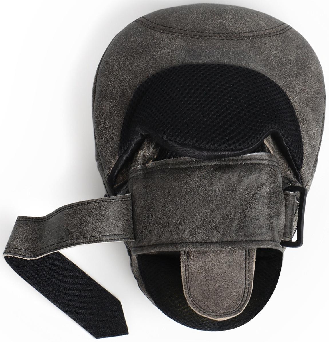 Лапы боксёрские изогнутые FIGHT EMPIRE, VINTAGE, натуральная кожа, пара, серые