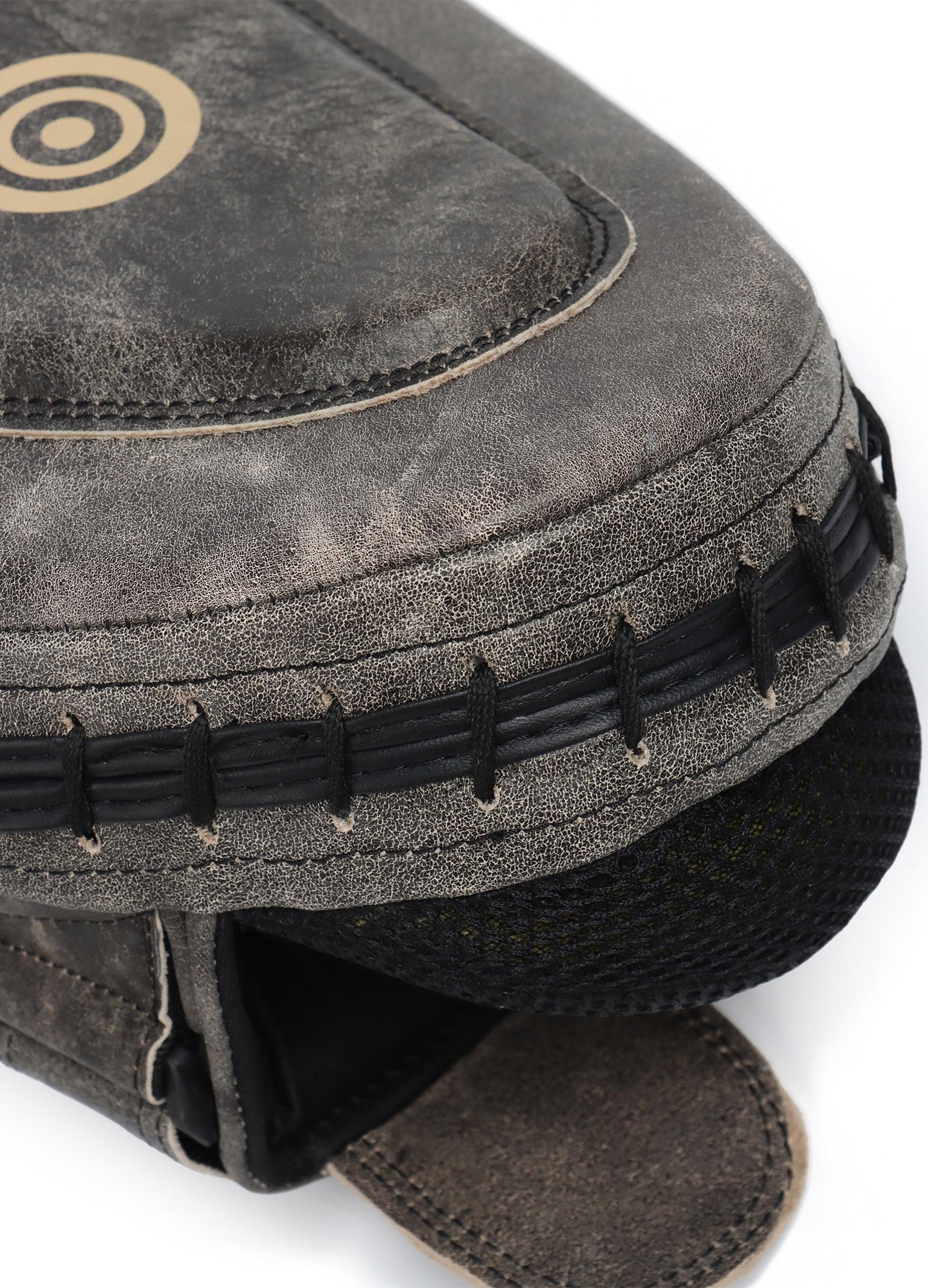 Лапы боксёрские изогнутые FIGHT EMPIRE, VINTAGE, натуральная кожа, пара, серые