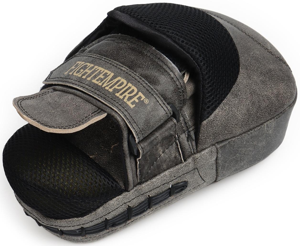 Лапы боксёрские изогнутые FIGHT EMPIRE, VINTAGE, натуральная кожа, пара, серые